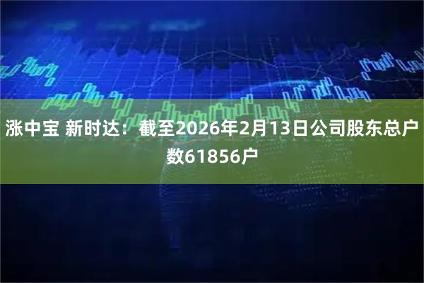 涨中宝 新时达：截至2026年2月13日公司股东总户数61856户